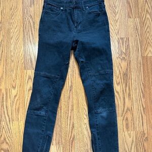 Madewell Black Quilted Knee Skinny Jeans